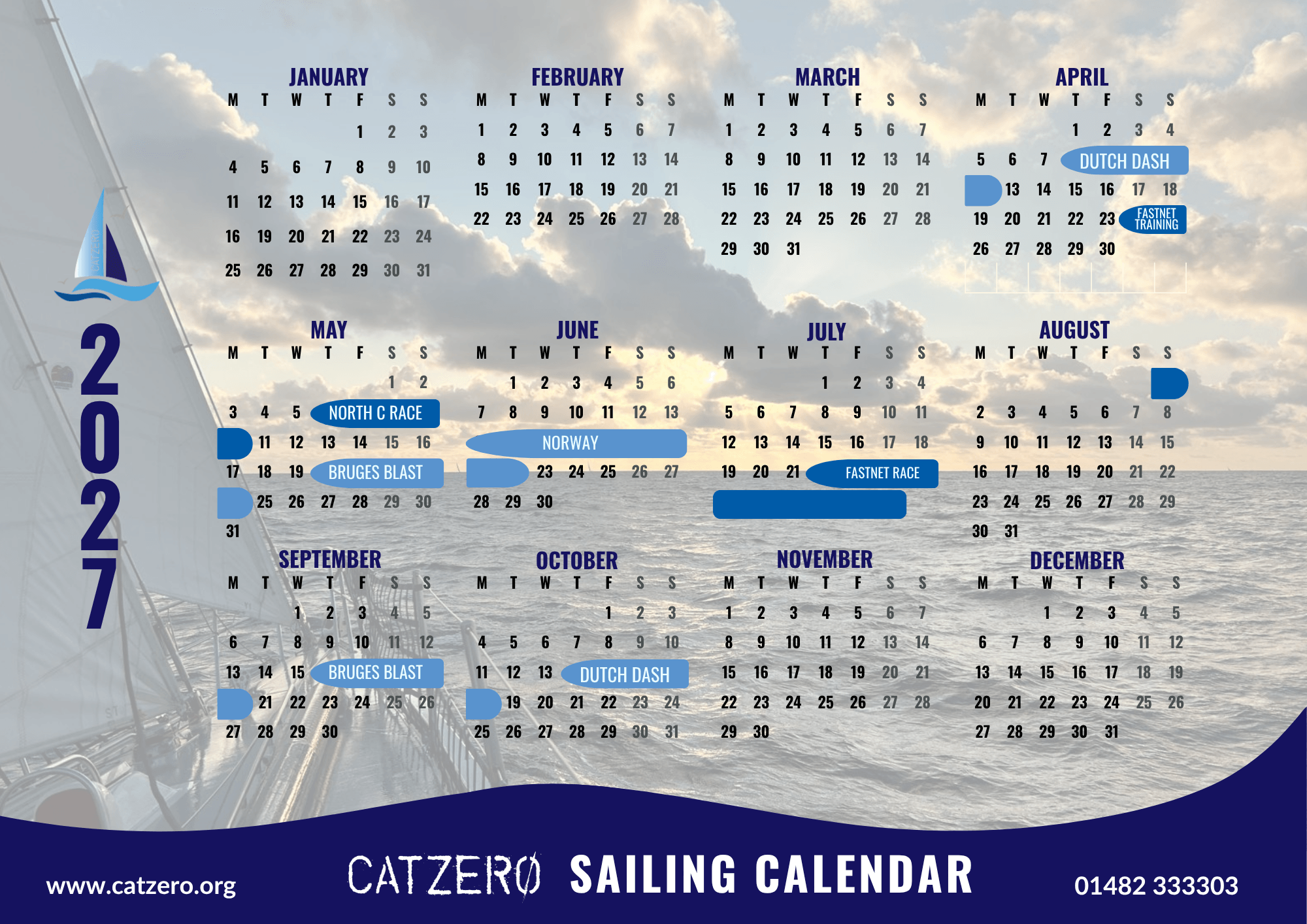 CatZero Sail Calendar 2027